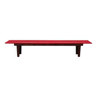 Red eco leather bench, Danish design, 1990s, production: Denmark