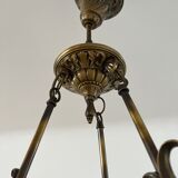 Suspension en laiton et verre dépoli