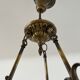 Brass and frosted glass mid-century swedish plafonnier light