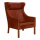 Model 2204 Wingback Chair by Børge Mogensen for Fredericia, 1970s