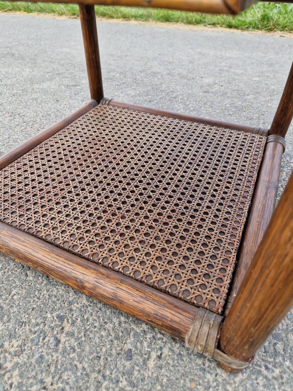 Vintage rattan bedside table