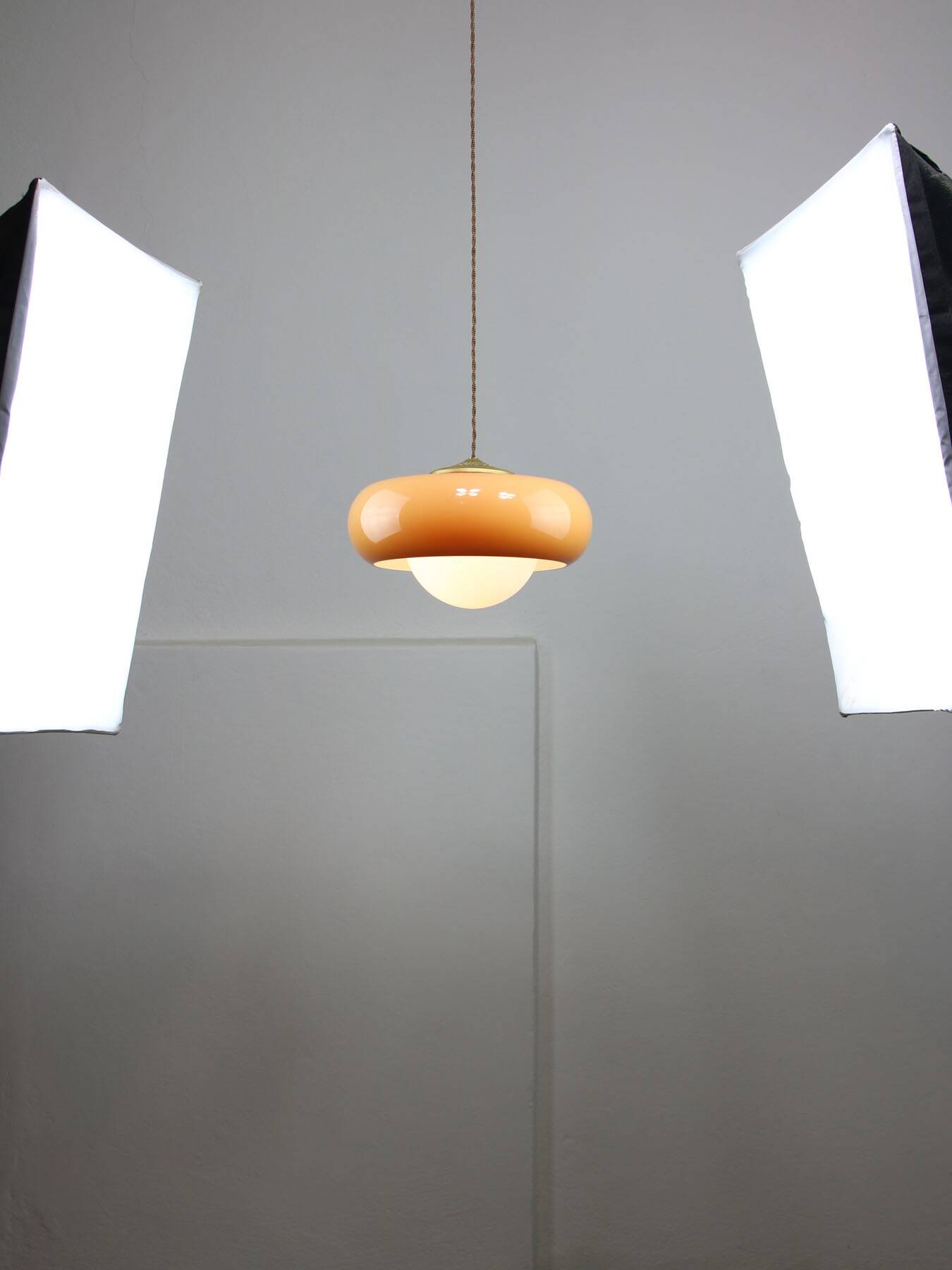 Space Age Brown Pendant Lamp from Guzzini, 1960s