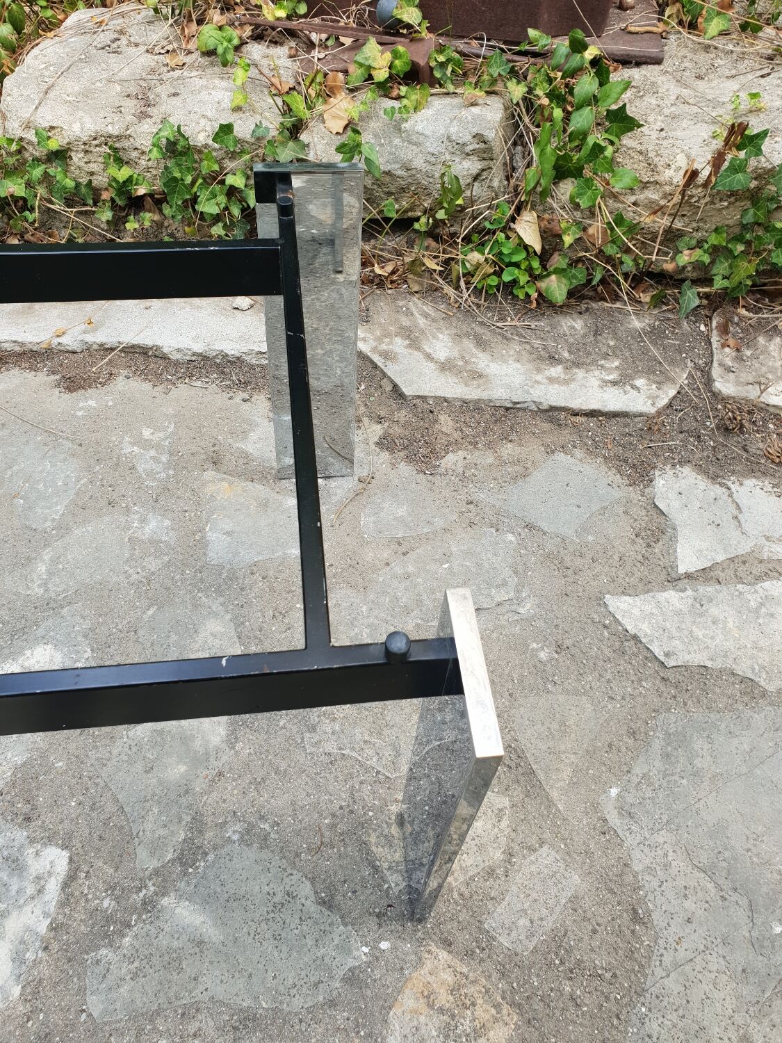 Chrome metal and marble coffee table 1970