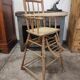 High chair retro baby old wood beech modular patinated white cream art deco dlg Baumann