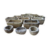 Set of reconstituted stone planters The old jar