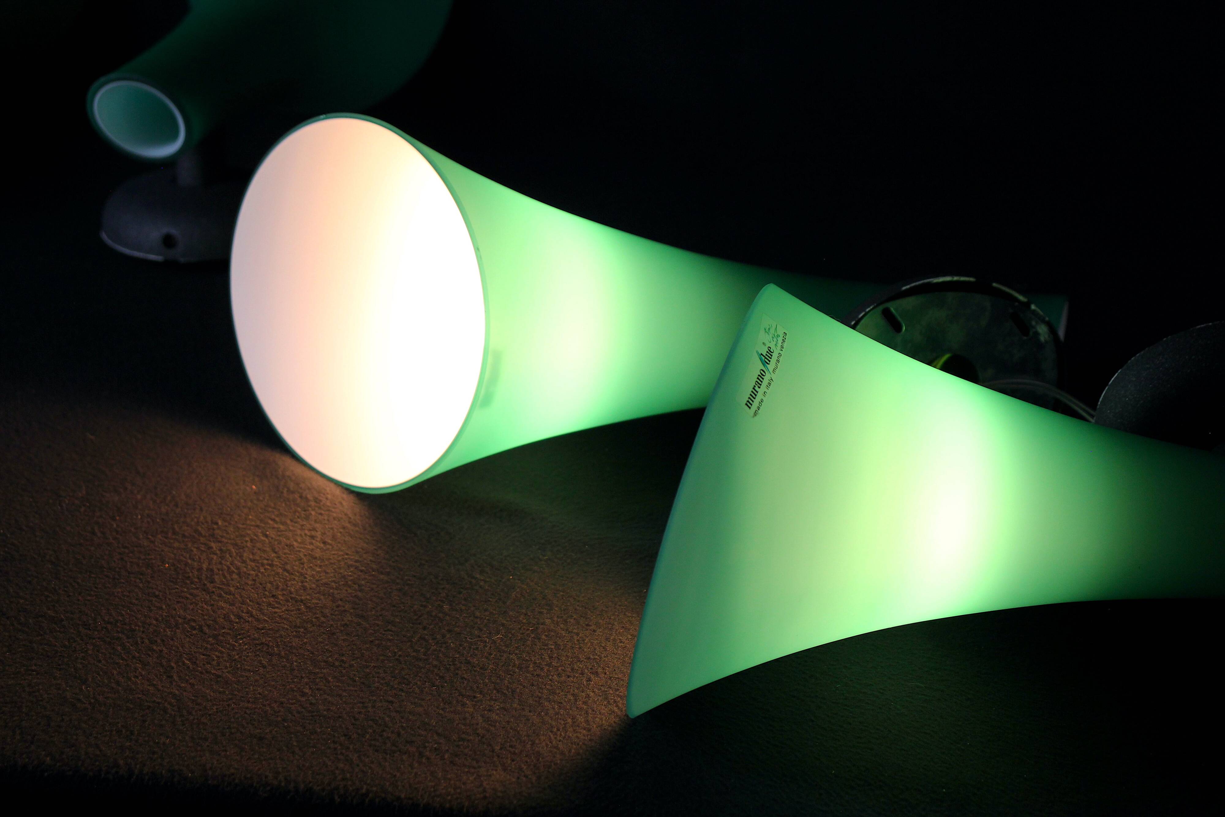 Set of four green Murano glass sconces, by Carlo Nason for "Murano Due", Italy