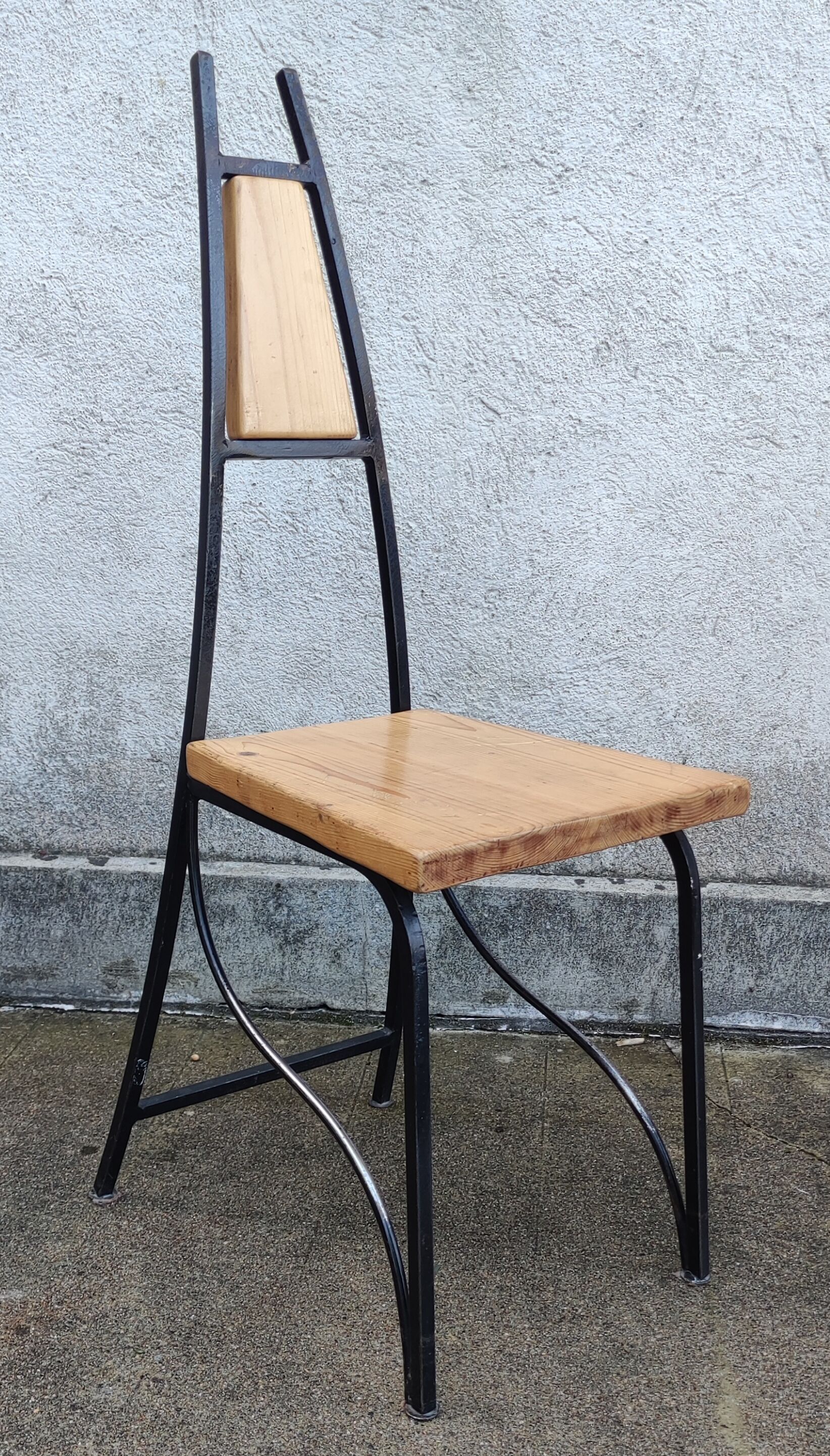 Series of 4 vintage industrial style chairs