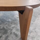 Table basse Guéridon Bas, Jean Prouvé – Édition Vitra – Chêne naturel