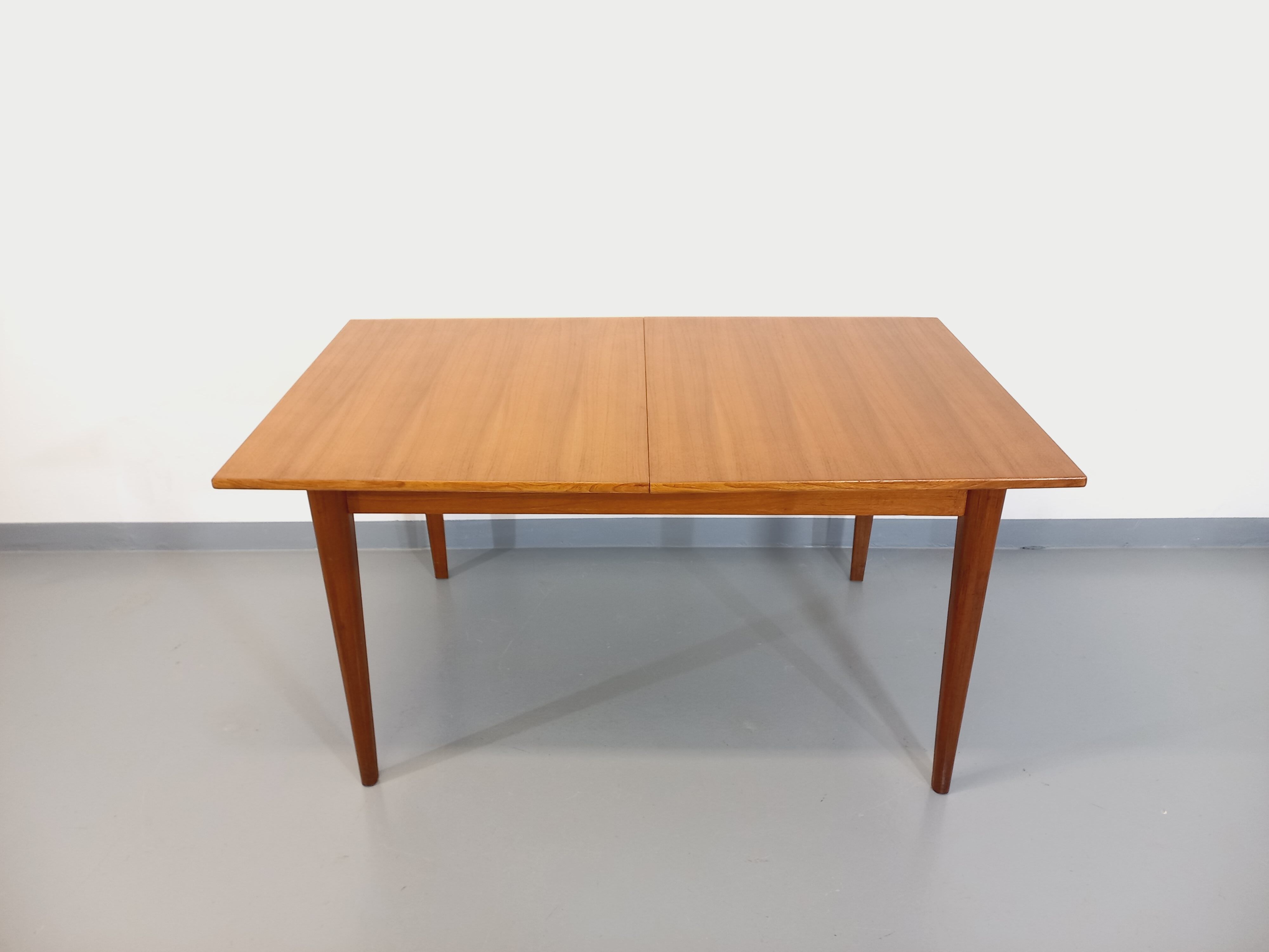 Vintage Scandinavian dining table from 50s 60s teak with extension
