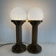 Lampes colonnes bronze Art Déco