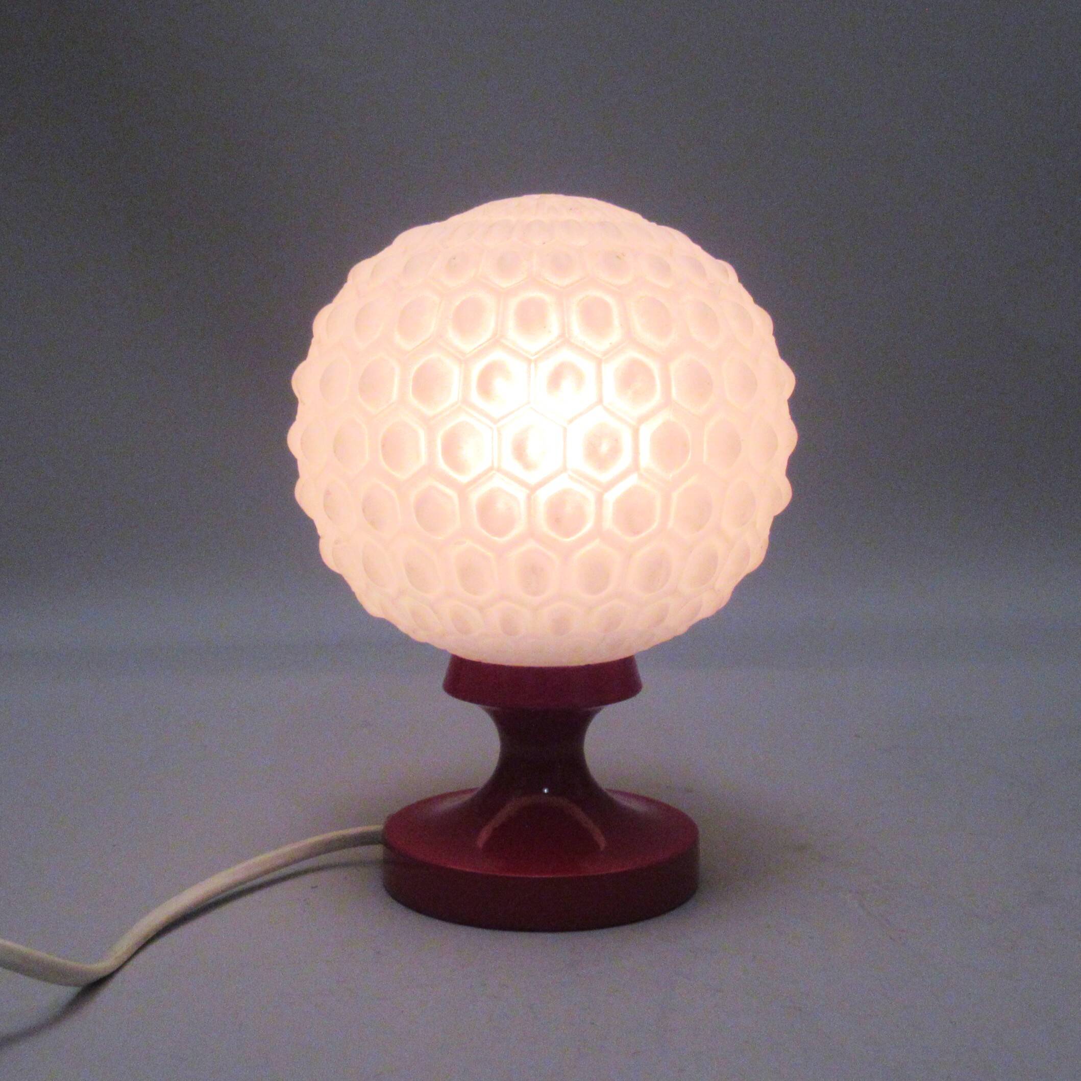 Paire de lampes boule rouge années 70