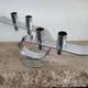 Design horizontal candlestick in chrome metal - four candles - France - 1980s