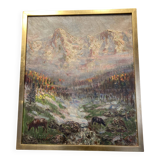 Oil on canvas of a landscape signed