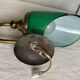 Vintage 1980 green opaline and brass wall light.
