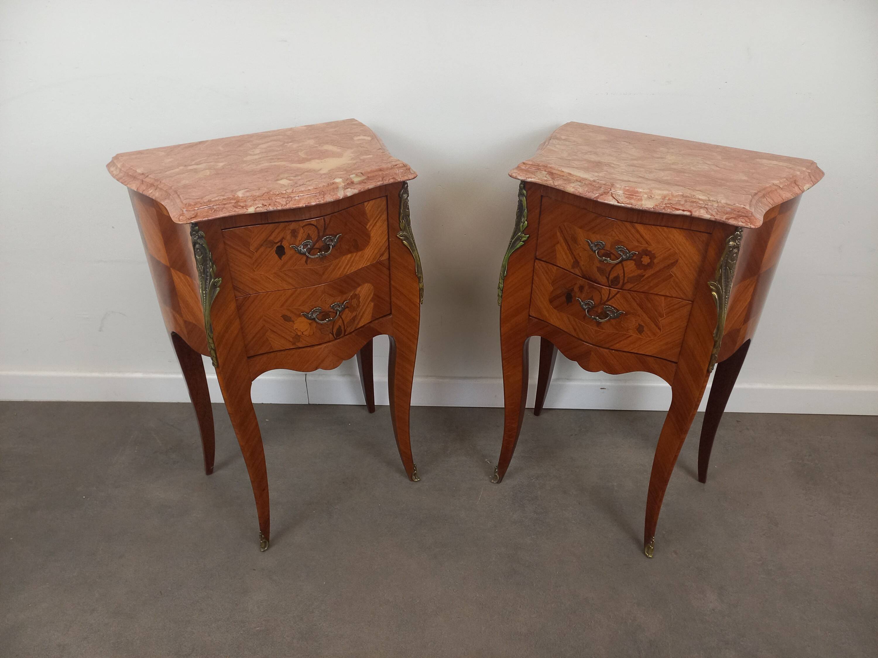 Pair of Louis XV style bedside tables