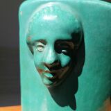 Turquoise glazed terracotta fountain