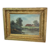 Huile sur toile encadrée, P.Cutier, XIXe