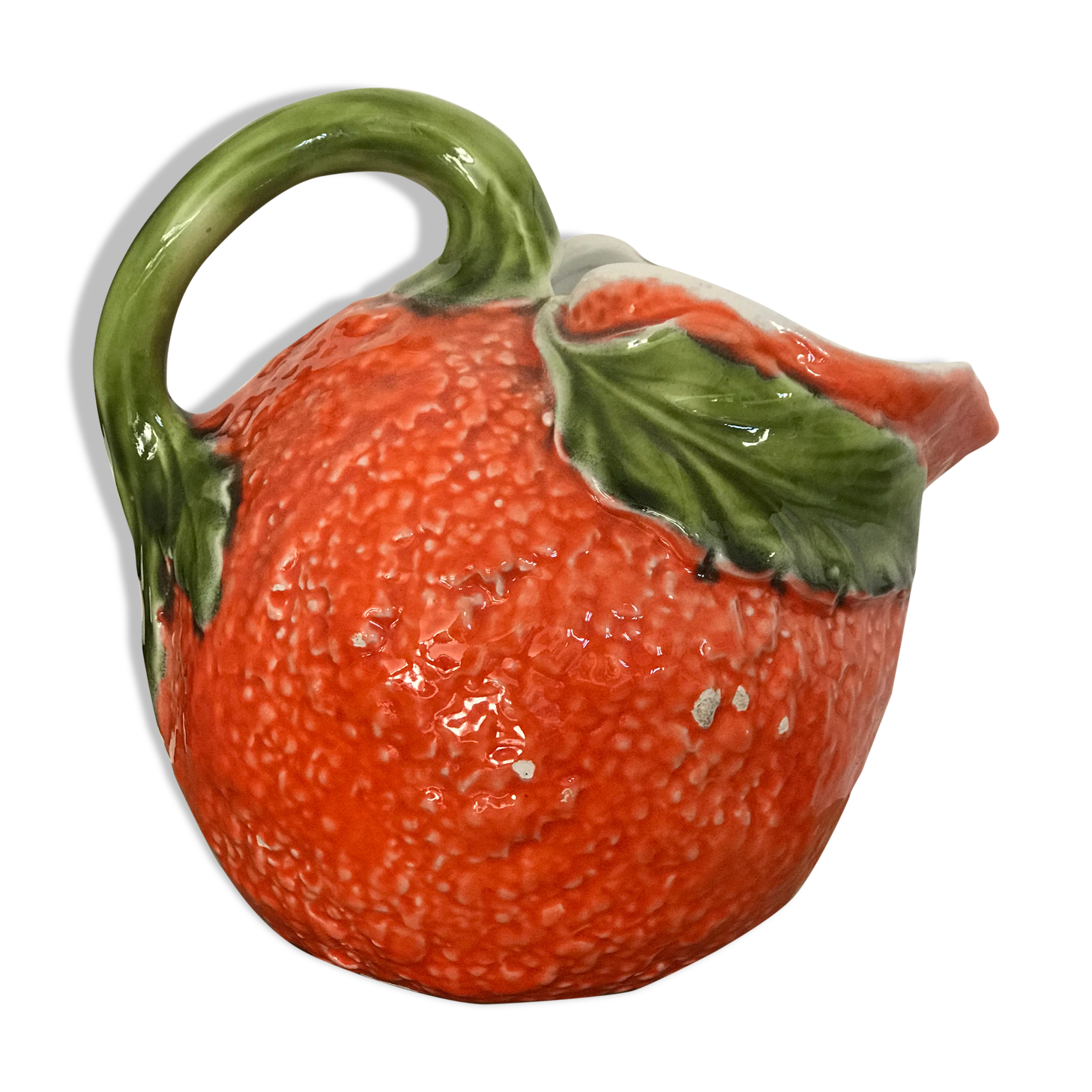 Barbotine orange pitcher
