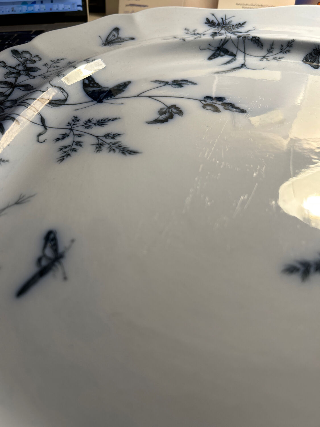 19th century English earthenware dish BWM&co