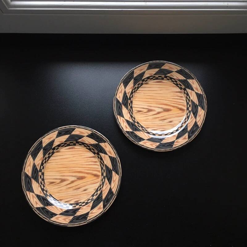 2 Plates 16 cm Legno Taitu Milano Vintage