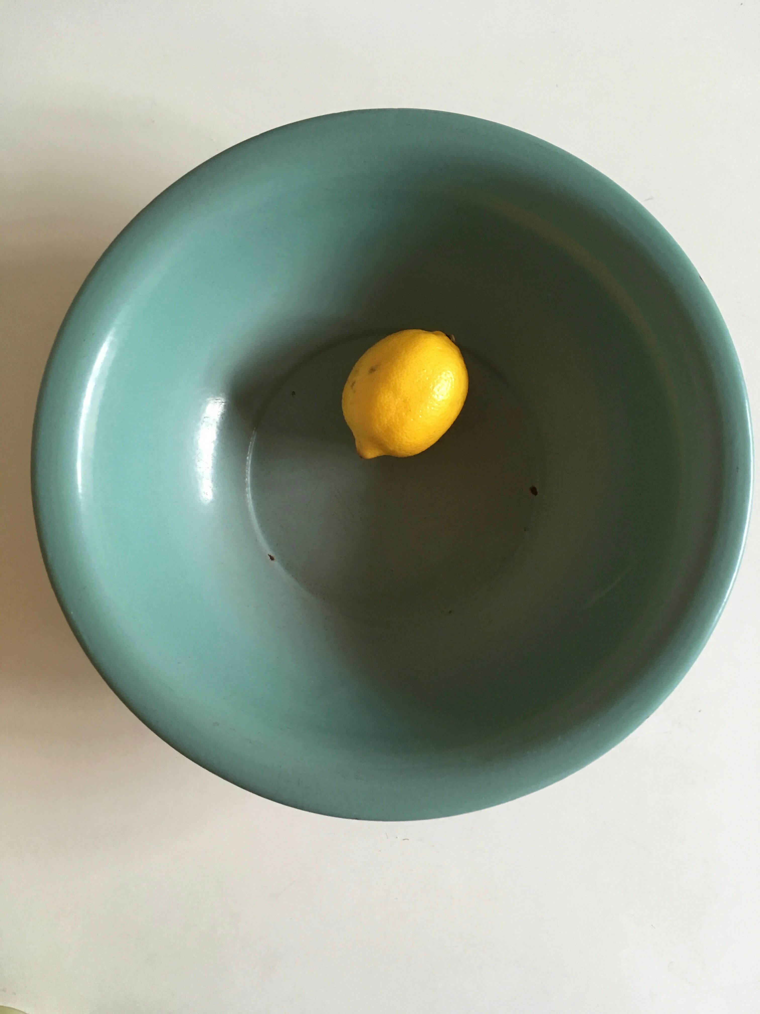 Dish plate glazed turquoise green farm, years 50