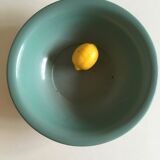 Dish plate glazed turquoise green farm, years 50