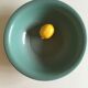 Dish plate glazed turquoise green farm, years 50