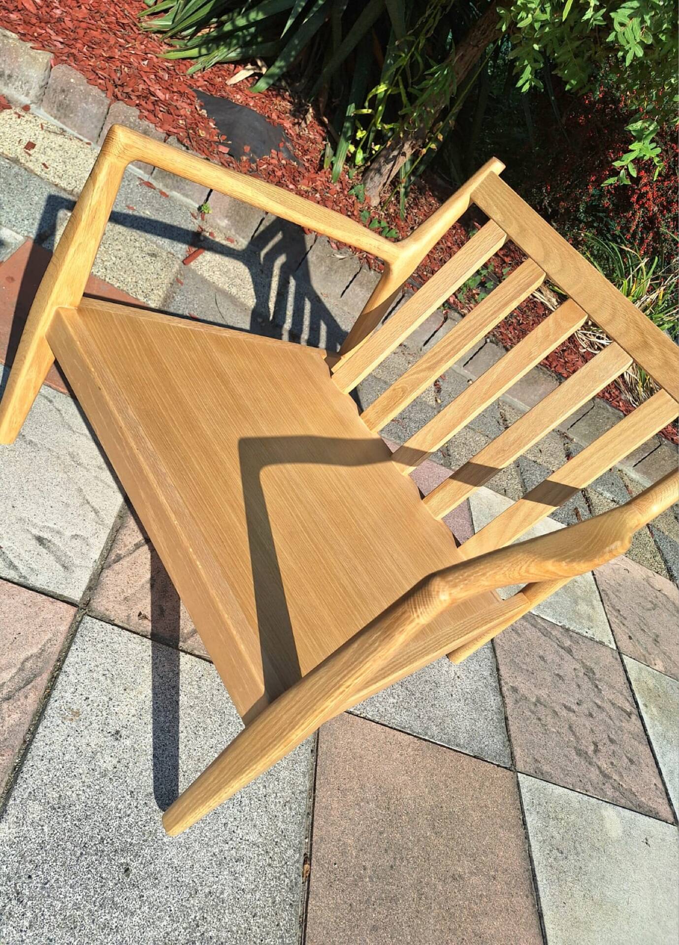 AMPM fauteuil Dilma chêne naturel neuf, meuble design scandinave