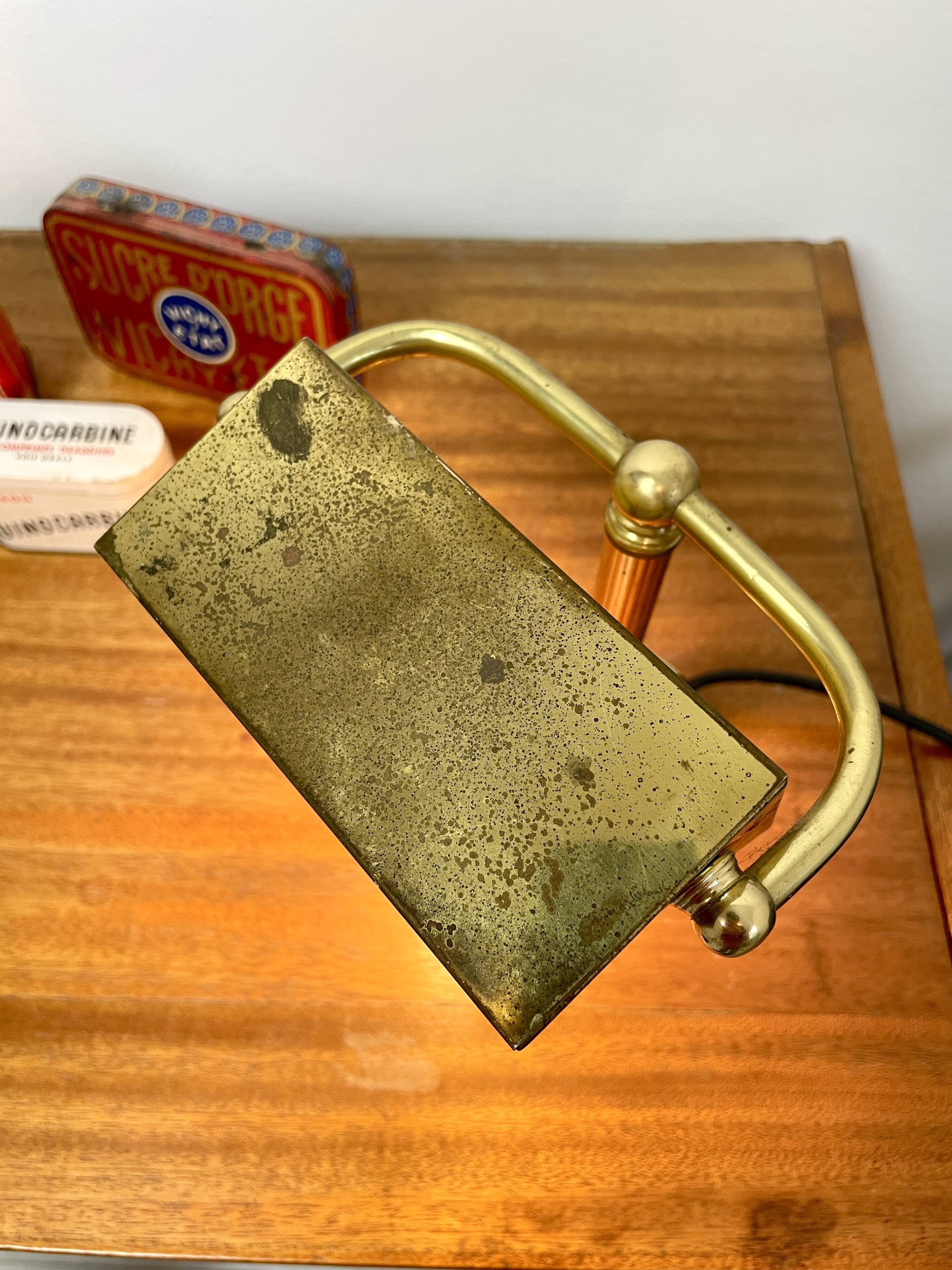 Antique brass notary lamp