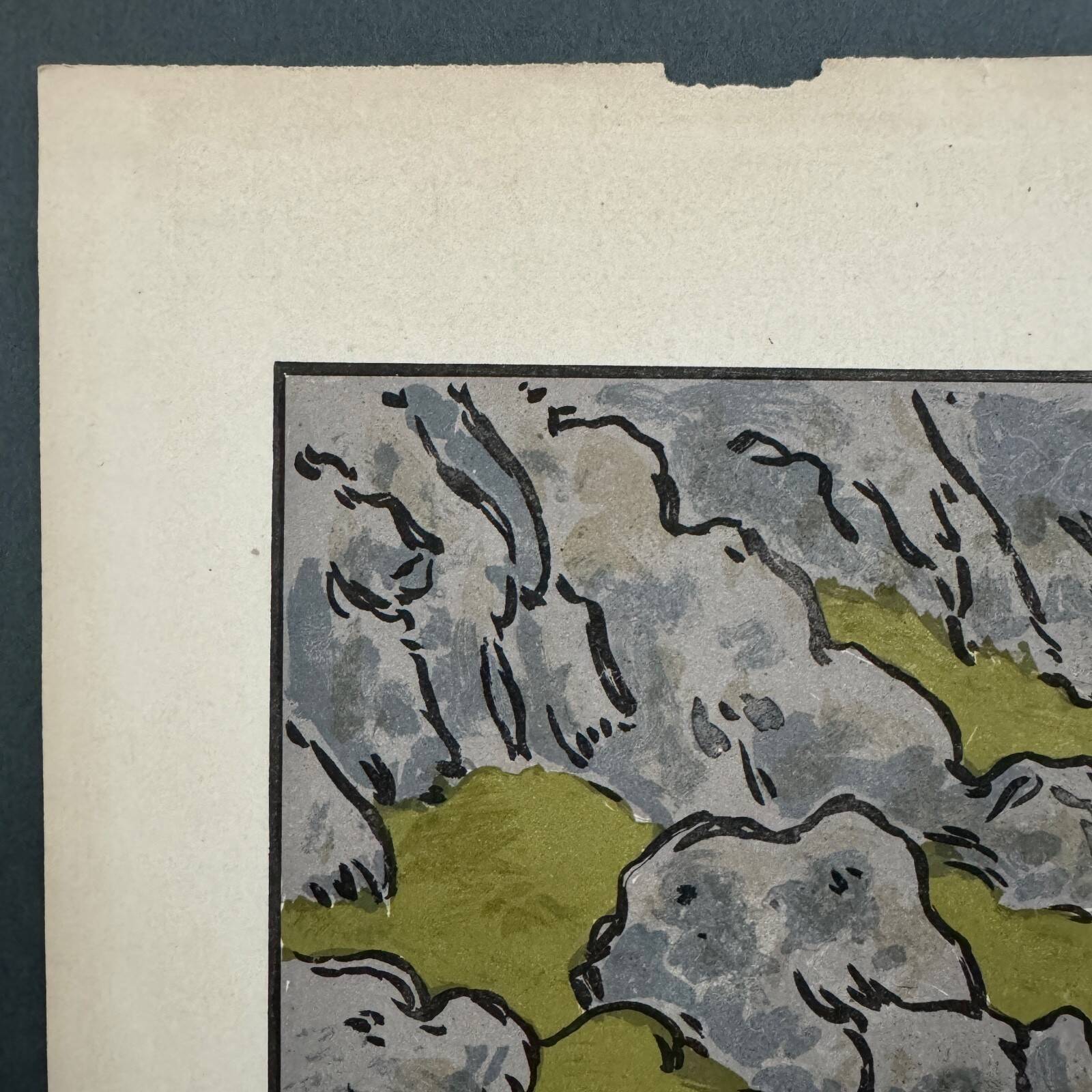 Lithograph by Henri Rivière The Aspects of Nature - The Cliff