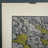 Lithograph by Henri Rivière The Aspects of Nature - The Cliff