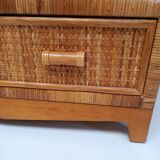Commode en rotin et osier