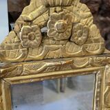 Small louis xiv mirror in gilded carved wood, early 18th century