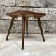 Vintage brown square pedestal table 1950