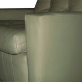 MId century pistachio green leather lounge chair after Florence Knoll, 1950s