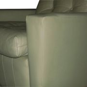 MId century pistachio green leather lounge chair after Florence Knoll, 1950s