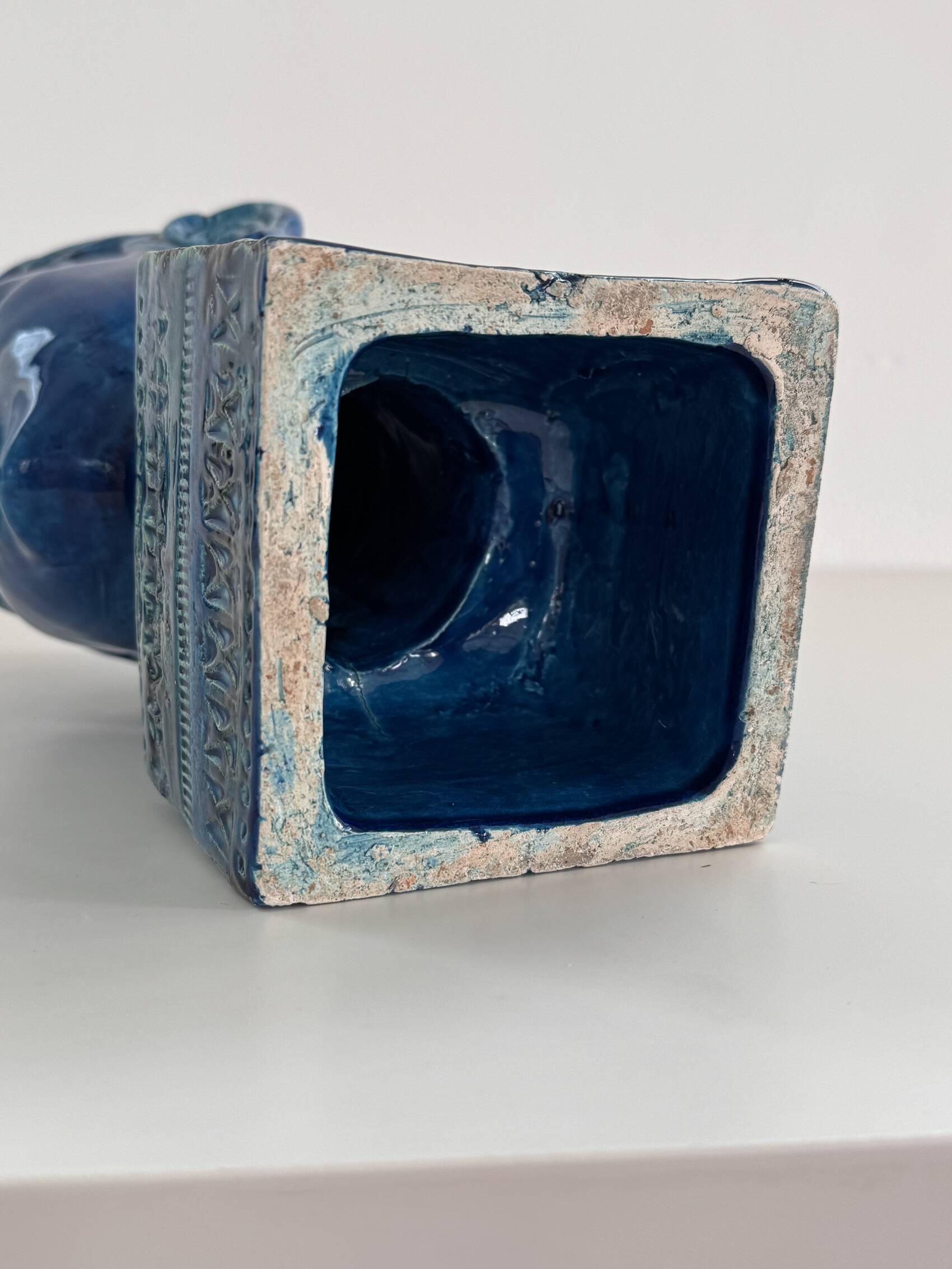 Aldo Londi for Bitossi Kwan Yin Buddha Rimini Blu, Italy, 1970s