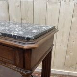 Desserte - Console en chêne massif Napoléon III marbre gris veiné