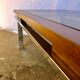 Table basse chrome bois et verre