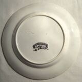 English dessert plate signed David Johnston & Cie: Black and white landscape