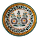 HB Quimper plate, Camaïeu model, green and saffron floral decoration