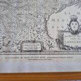 Antique engraving of the map of the southern part of Languedoc France from the