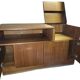 Meuble vinyles et enceintes 1960 scandinave teck