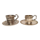 2 silver metal cups