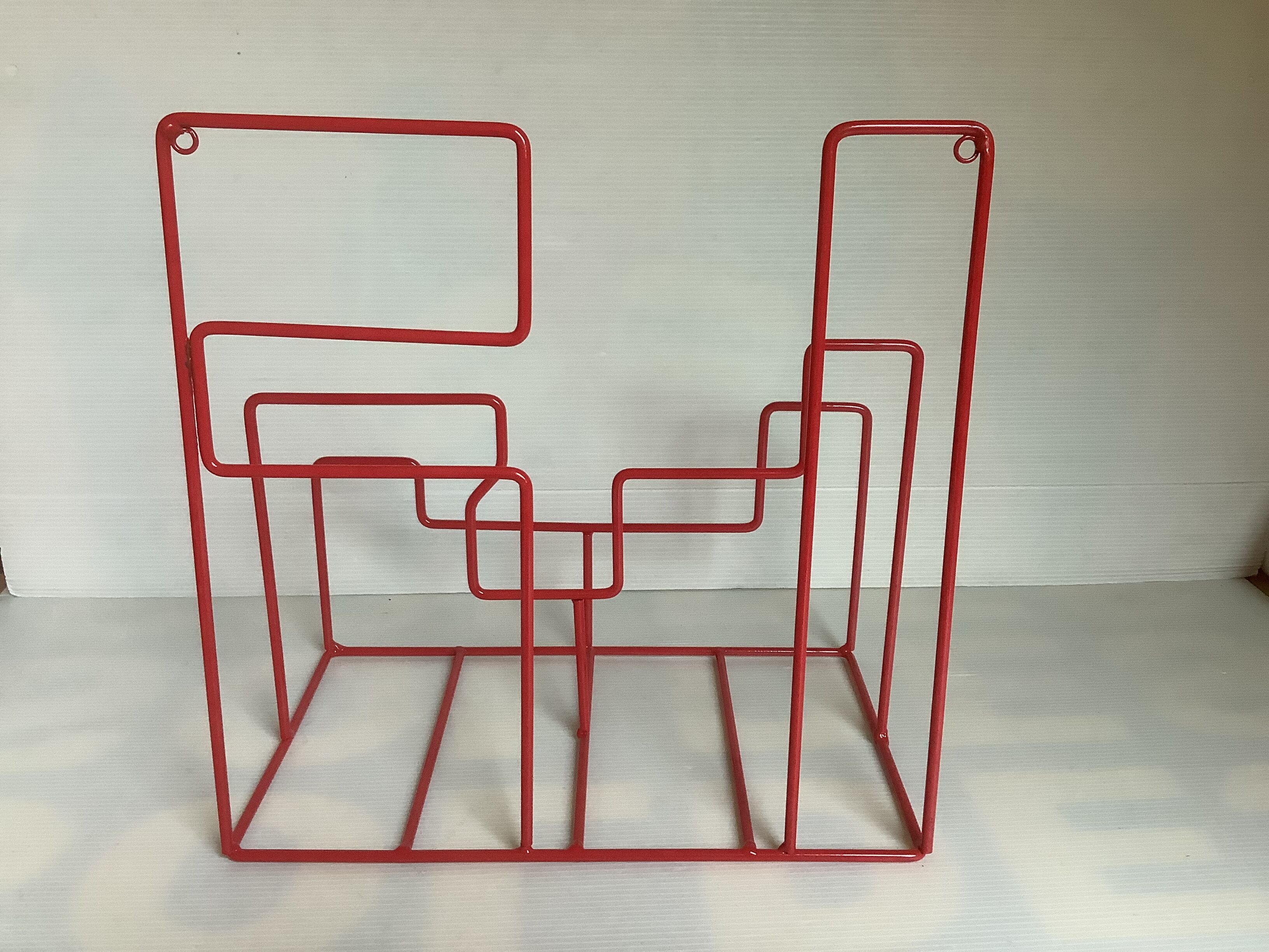 Paire de porte vinyles métal rouge