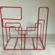 Paire de porte vinyles métal rouge