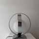 Lampe de table vintage, chrome et opaline, France 1970