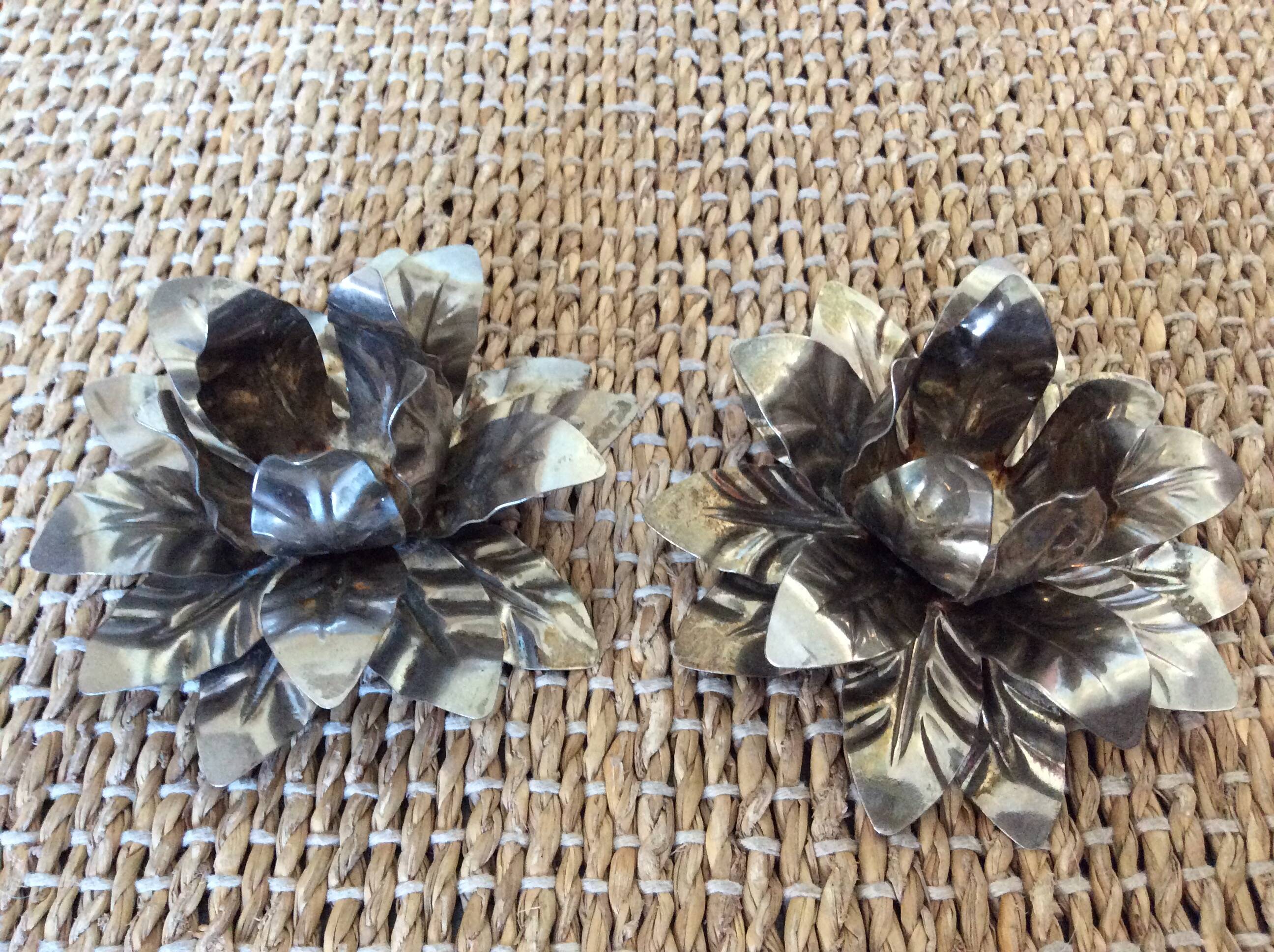 Metal flower candle holders