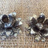 Metal flower candle holders