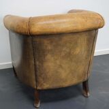 Vintage club chair in cognac-coloured leather Netherlands